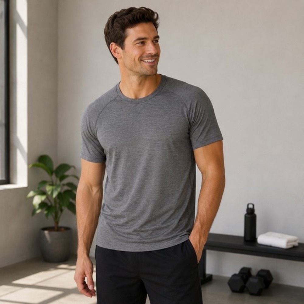 Lululemon Metal Vent Tech Mens‎ Large Gray Athletic Training Shirt Sports Gym